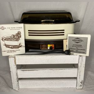 West Bend Cream and Brown Slow Cooker